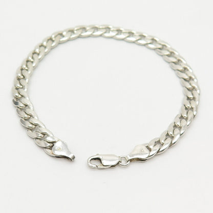 925 Sterling Silver Cuban Link Bracelet 8"