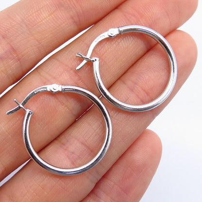 925 Sterling Silver Hollow Smooth Small Hoop Earrings