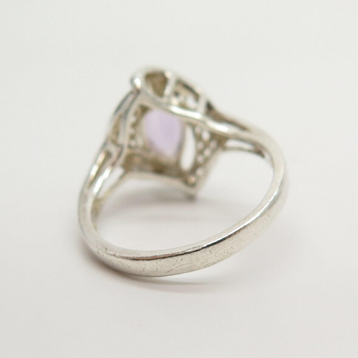 925 Sterling Silver Real Amethyst Gem Ring Size 6