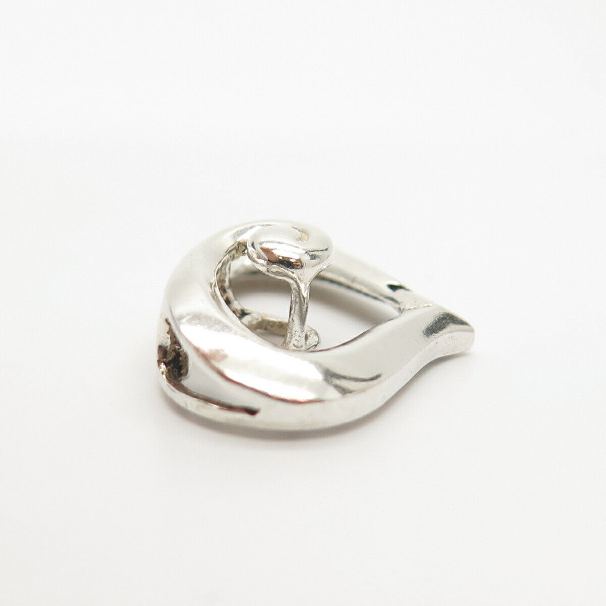 925 Sterling Silver "Love" Open Heart Slide Pendant