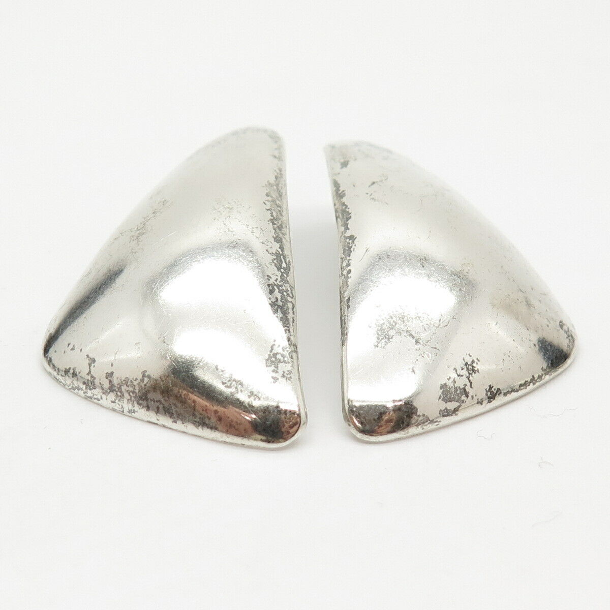 925 Sterling Silver Vintage Mexico Smooth Earrings