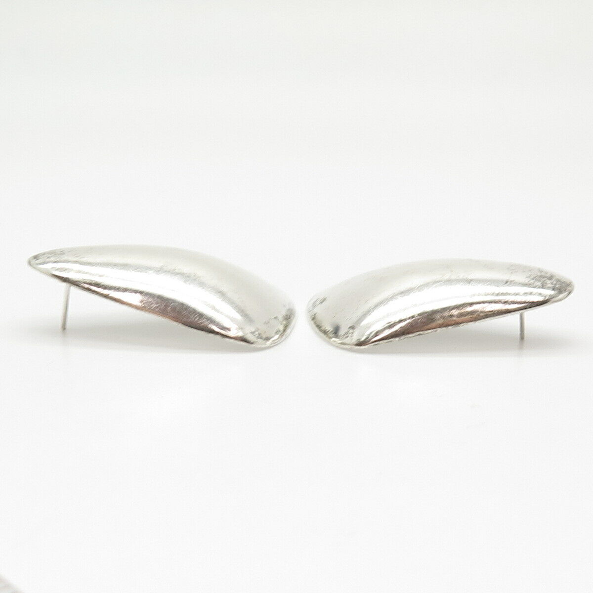 925 Sterling Silver Vintage Mexico Smooth Earrings