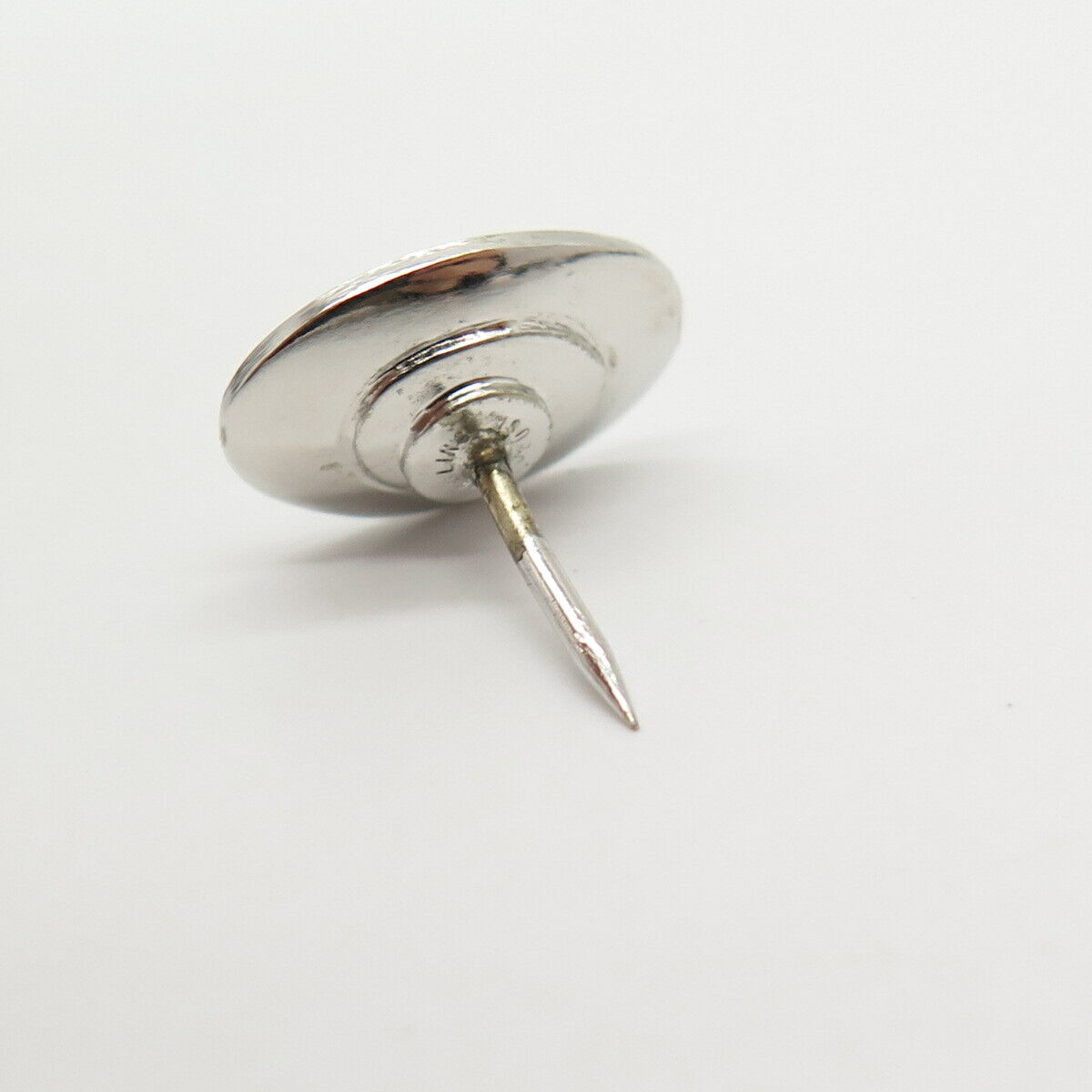 925 Sterling Silver Vintage Real Brown Mother-of-Pearl Satin Finish Small Pin