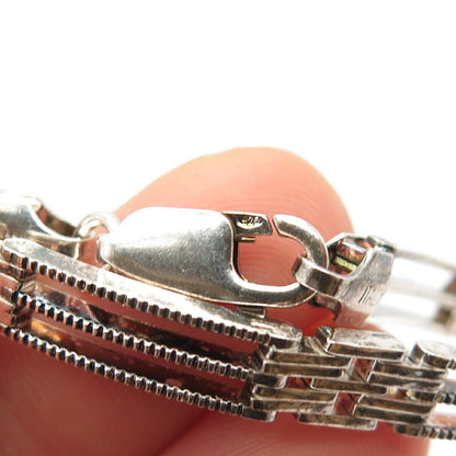 925 Sterling Silver Gate Link Bracelet 6 3/4"