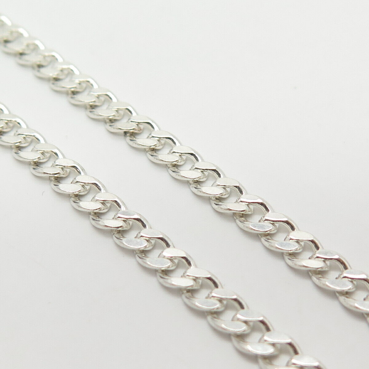 925 Sterling Silver Italy Cuban Chain Necklace 18"