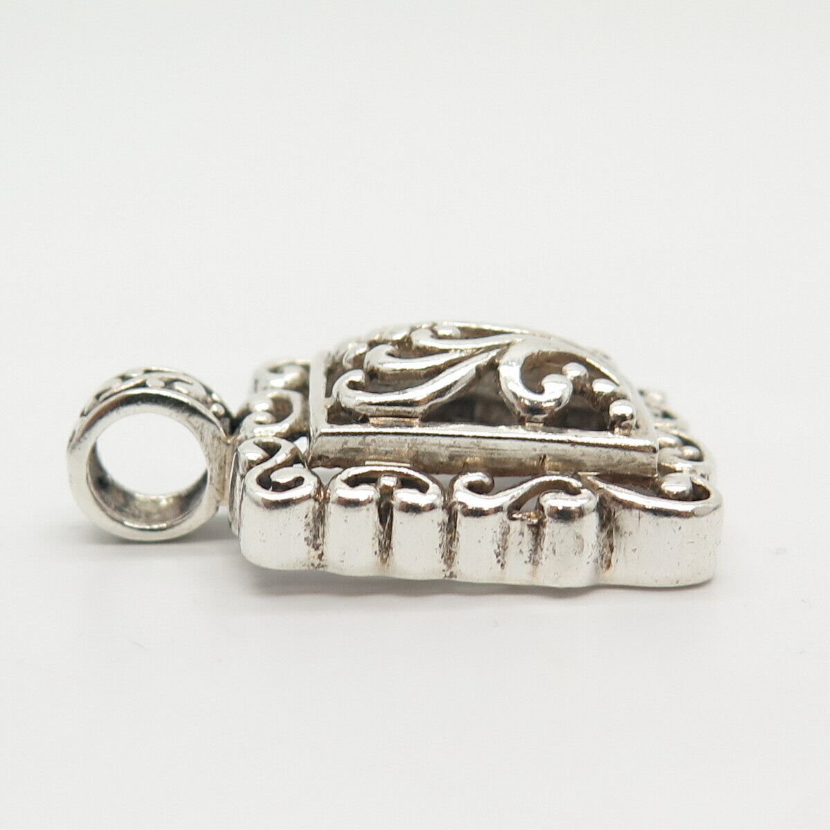 925 Sterling Silver Ornate Square Pendant