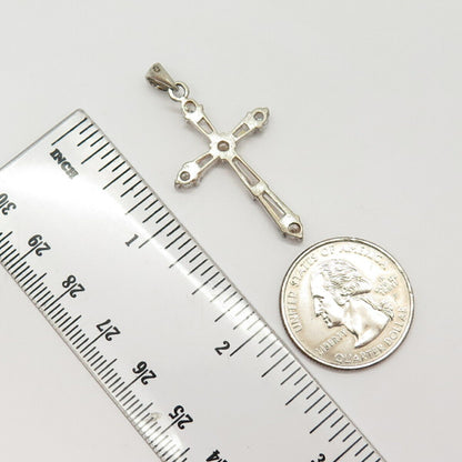 925 Sterling Silver C Z Cross Pendant