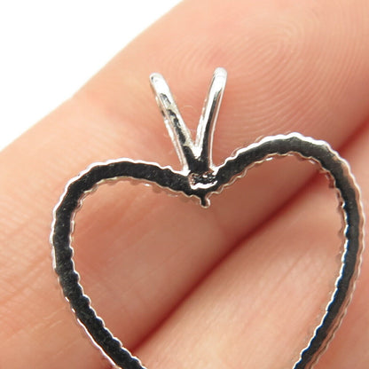 925 Sterling Silver C Z Open Heart Pendant