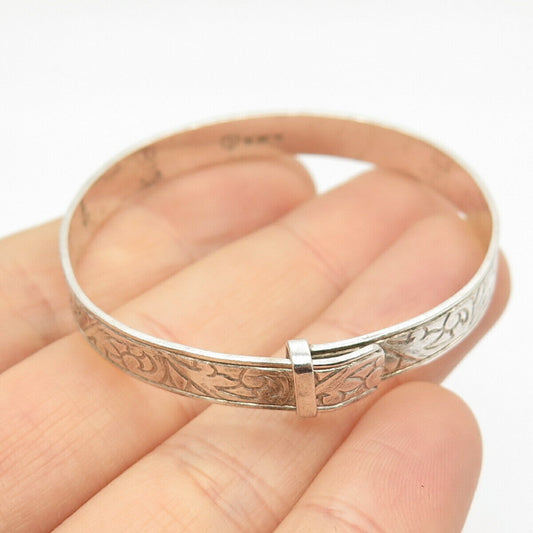 925 Sterling Vintage Birmingham Joseph Smith & Sons Bangle Bracelet 5 1/4"