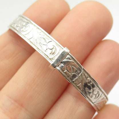 925 Sterling Vintage Birmingham Joseph Smith & Sons Bangle Bracelet 5 1/4"