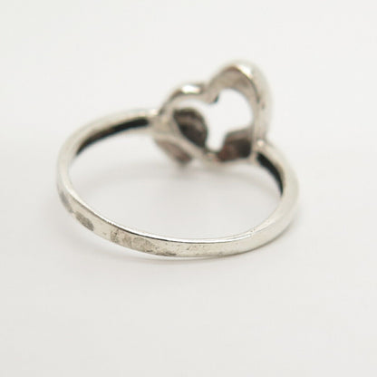 925 Sterling Silver Couple of Hearts Ring Size 6.5