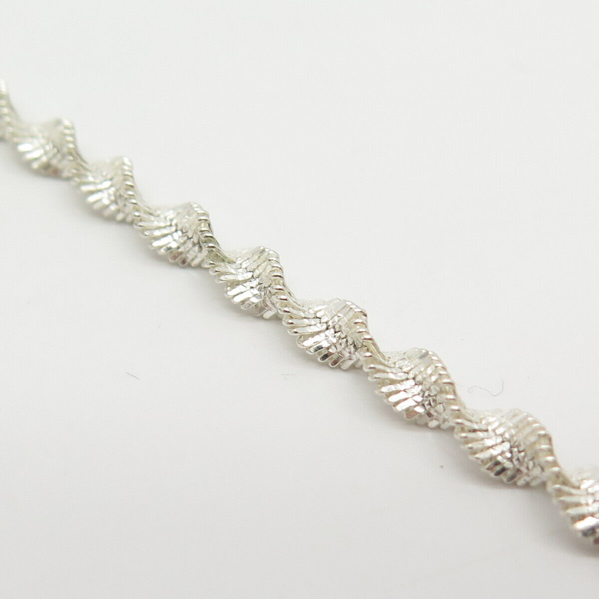 925 Sterling Silver Arguron Twisted Herringbone Link Bracelet 7 1/4"