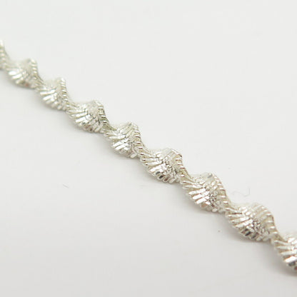 925 Sterling Silver Arguron Twisted Herringbone Link Bracelet 7 1/4"