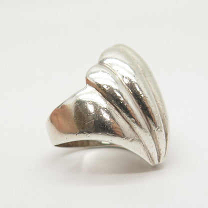 925 Sterling Silver Vintage Mexico Shell Design Ring Size 8