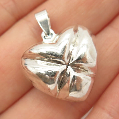 925 Sterling Silver Vintage Heart Hollow Pendant