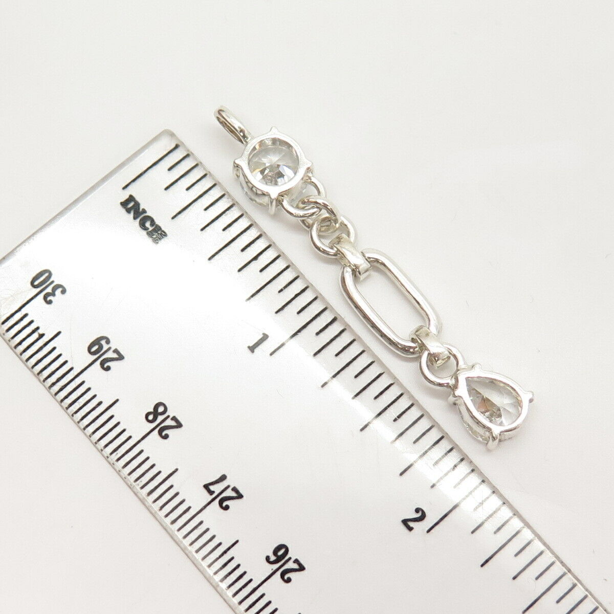 925 Sterling Silver C Z Dangling Pendant