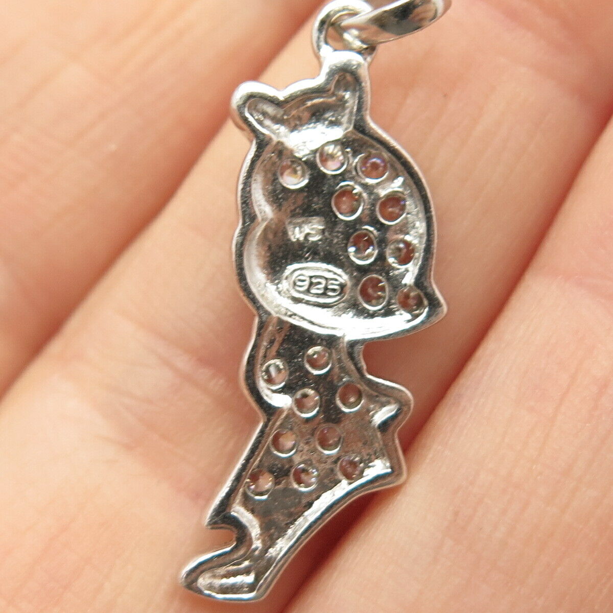 925 Sterling Silver Pave C Z Little Girl Pendant