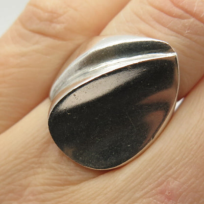 925 Sterling Silver Vintage Modernist Ring Size 6