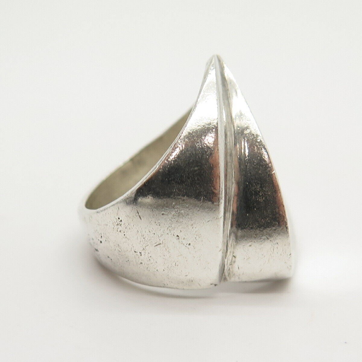 925 Sterling Silver Vintage Modernist Ring Size 6