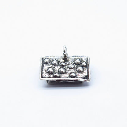 800 Silver Vintage Scandinavia Sod Roof / Green Roof House Charm Pendant