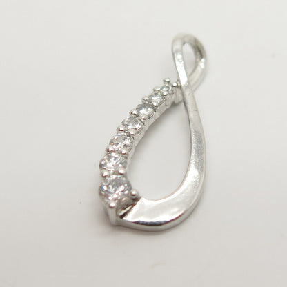 925 Sterling Silver Pave C Z Infinity Slide Pendant