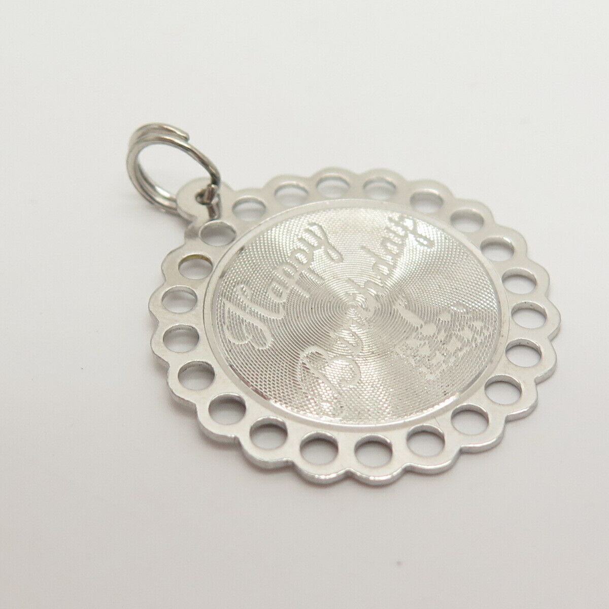 925 Sterling Silver Vintage "Happy Birthday" Pendant