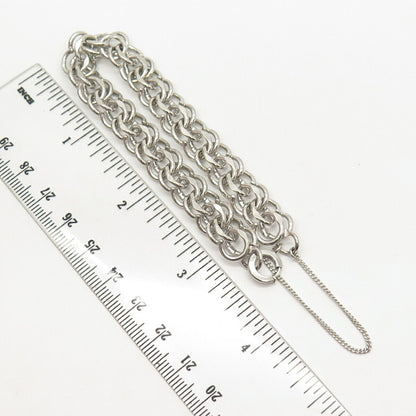 925 Sterling Silver Double Rolo Link Bracelet 6 3/4"