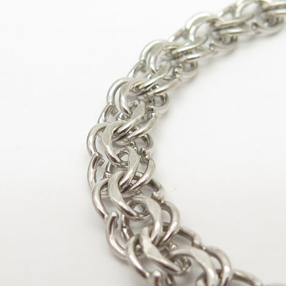 925 Sterling Silver Double Rolo Link Bracelet 6 3/4"