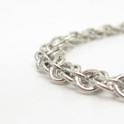 925 Sterling Silver Double Rolo Link Bracelet 6 3/4"