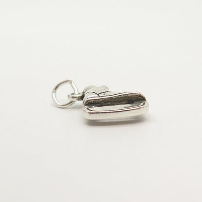 925 Sterling Silver Vintage Ice Skating Boot Round Pendant