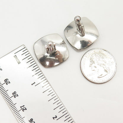 925 Sterling Silver Vintage Real Pearl Etched Cufflinks