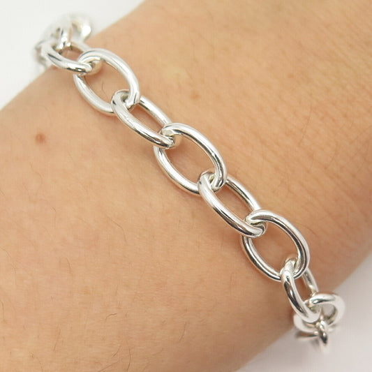 925 Sterling Silver Cable Link Bracelet 6.5"