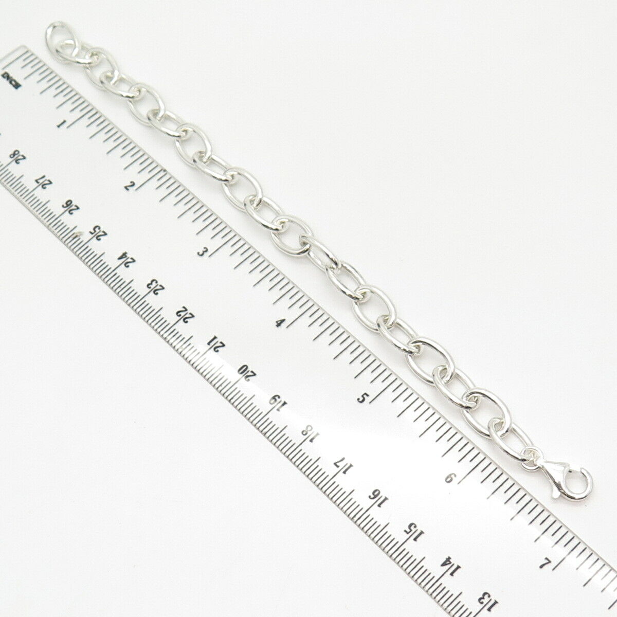 925 Sterling Silver Cable Link Bracelet 6.5"