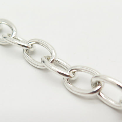 925 Sterling Silver Cable Link Bracelet 6.5"