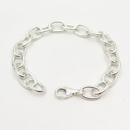 925 Sterling Silver Cable Link Bracelet 6.5"