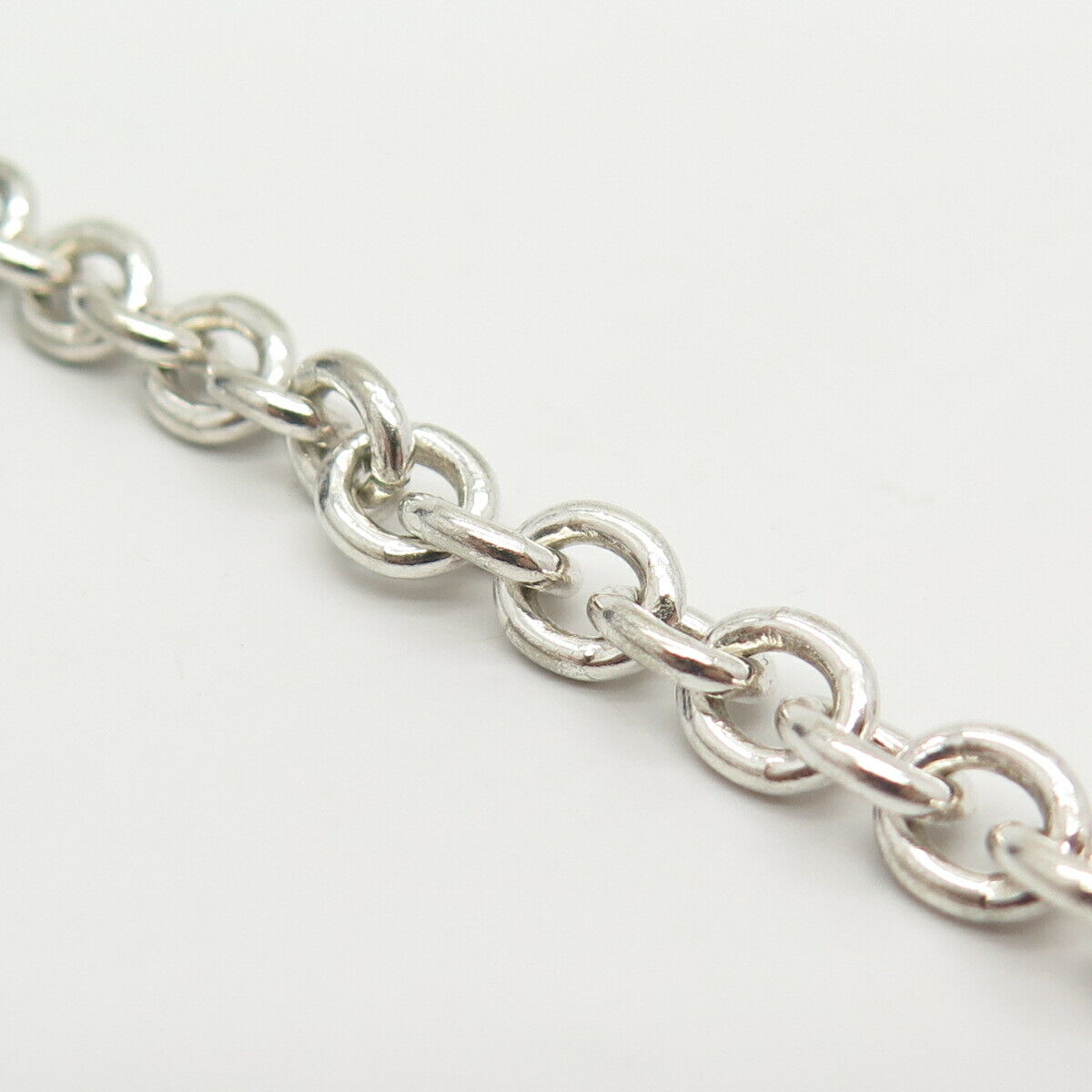 925 Sterling Silver Italy Rolo Link Bracelet 6 3/4"