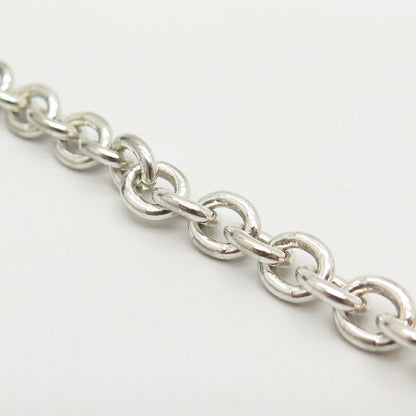 925 Sterling Silver Italy Rolo Link Bracelet 6 3/4"