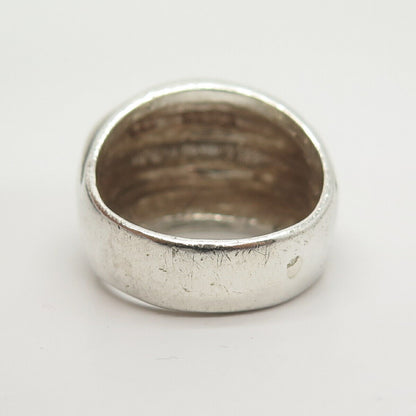 925 Sterling Silver Vintage Mexico Ribbed Ring Size 10 1/4