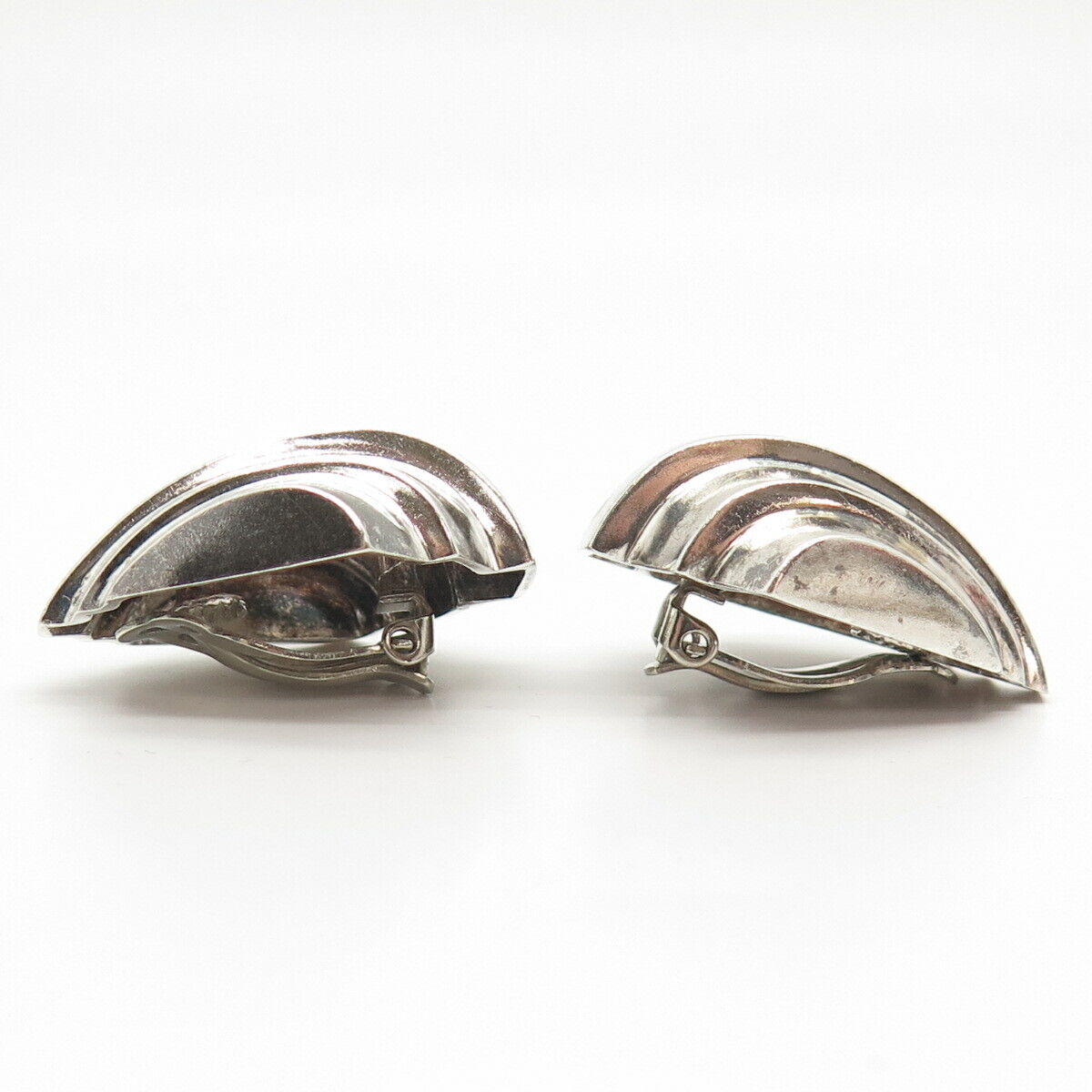 925 Sterling Silver Vintage Shell Clip On Earrings