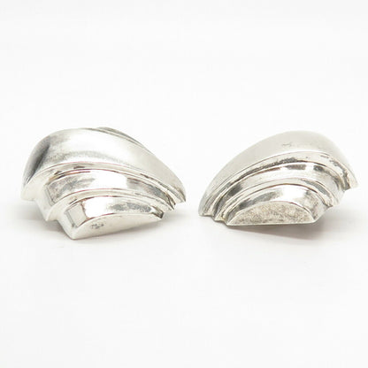 925 Sterling Silver Vintage Shell Clip On Earrings