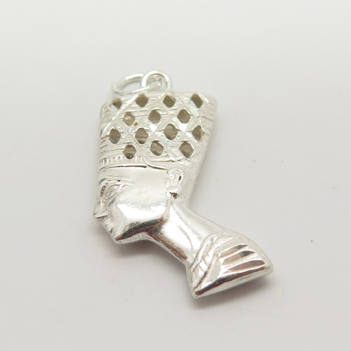 925 Sterling Silver Vintage Egyptian Pharaoh Nefertiti Design Pendant