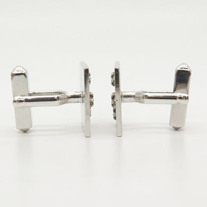 925 Sterling Silver Vintage Floral Square Cufflinks