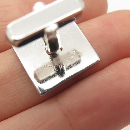 925 Sterling Silver Vintage Floral Square Cufflinks