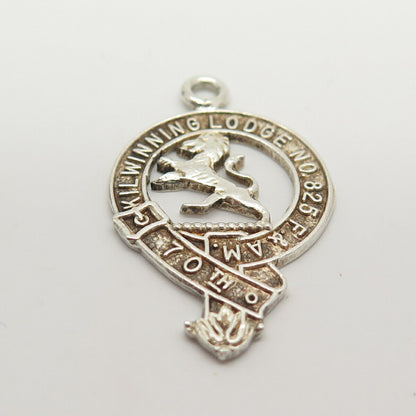 925 Sterling Silver Vintage "Kil Winning Lodge" Lion Pendant