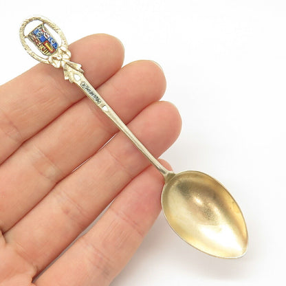 800 Silver Gold Plated Antique Colorful Enamel Coat of Arms Mulheim Spoon