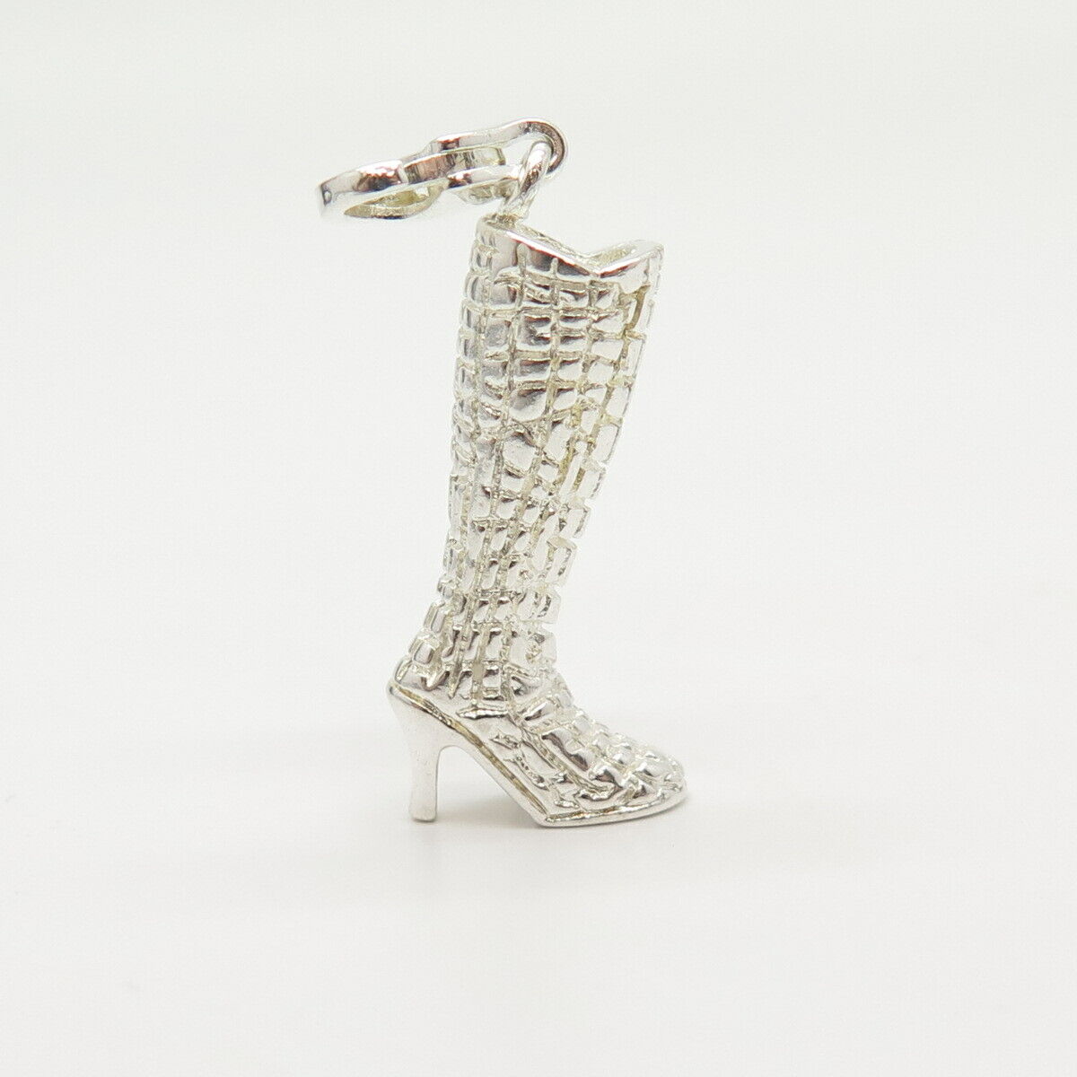 925 Sterling Silver Ladies High Heels Shoe Boot Pendant