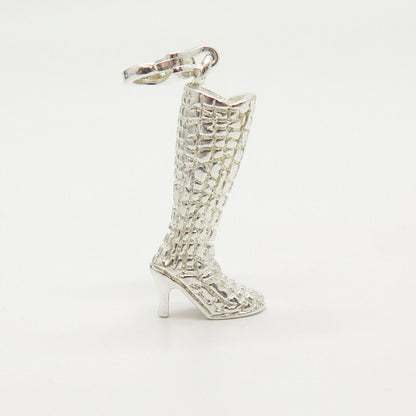 925 Sterling Silver Ladies High Heels Shoe Boot Pendant