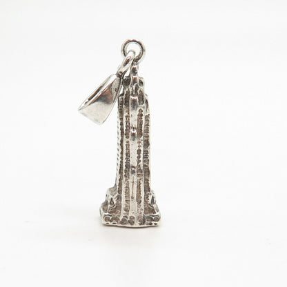 925 Sterling Silver Vintage Tower Design Pendant