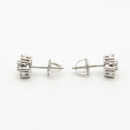 925 Sterling Silver C Z Stud Earrings