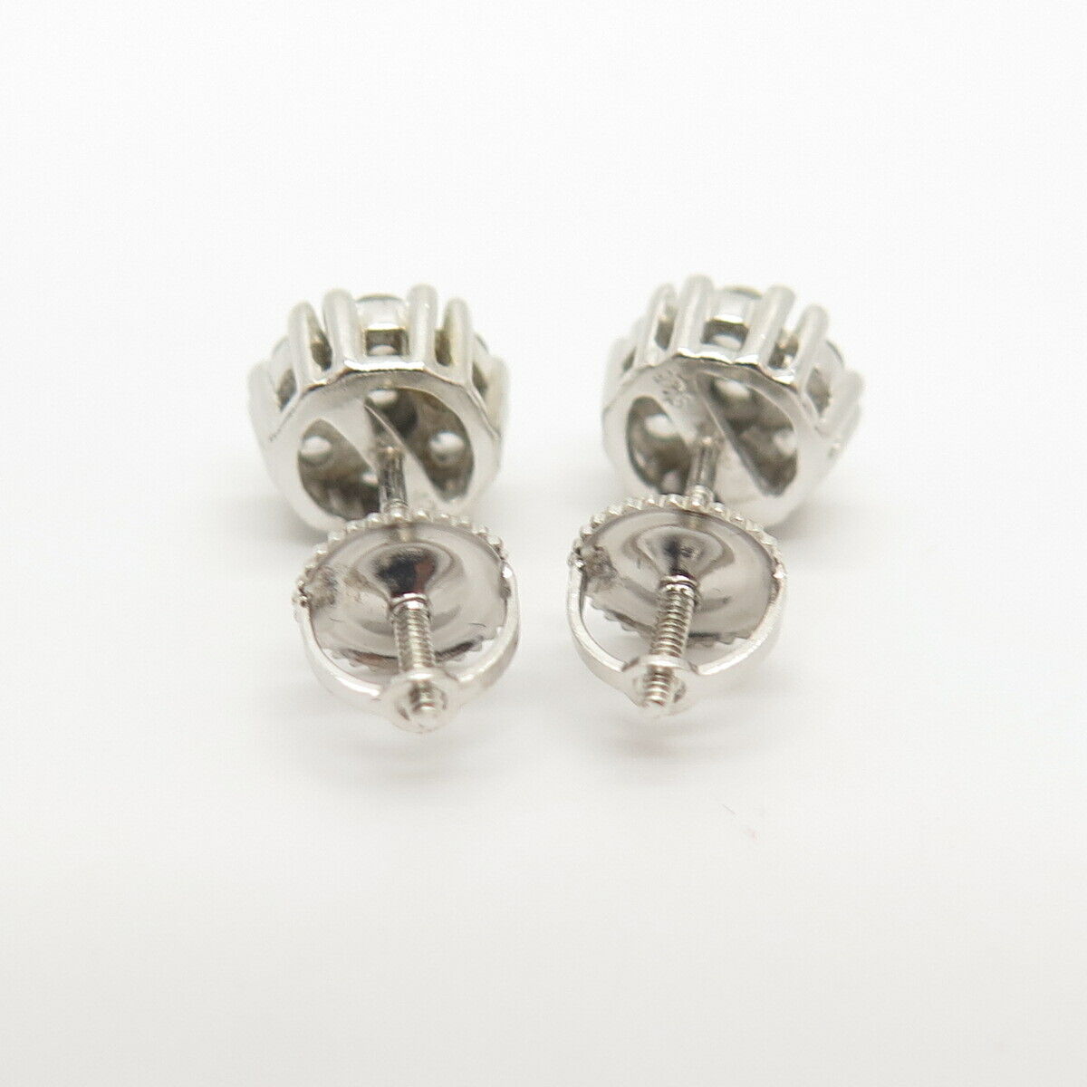 925 Sterling Silver C Z Stud Earrings